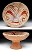 Panamanian Cocle Polychrome Pedestal Dish - Bird