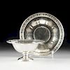 A TOWLE STERLING SILVER LOUIS XIV PATTERN FOOTED CENTERPIECE AND UNDER TRAY, NEWBURYPORT, MASSACHUSETTS, DESIGN ISSUED 1919,