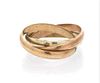 A 9 Karat Tri Color Gold Rolling Ring. 5.20 dwts.