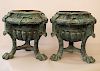 Pair of large bronze containers