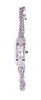 A Platinum, White Gold, Diamond and Synthetic Sapphire Wristwatch, 12.70 dwts.