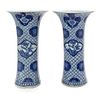 A Pair of Chinese Blue and White Porcelain Gu Vases Height of each 19 inches.