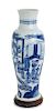 A Chinese Blue and White Porcelain Vase Height 17 3/4 inches.
