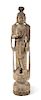 * A Chinese Painted Carved Wood Figure of Guanyin Height 54 1/4 inches.