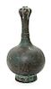 * A Chinese Bronze Garlic-Head Vase Height 15 1/4 inches.