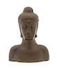 A Thai Bronze Head of Buddha Height 6 3/4 inches.