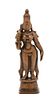 An Indian Copper Figure of Lakshmi Height 4 1/4 inches.