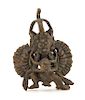 An Indian Brass Figure of Durga Height 3 inches.