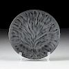 A SET OF EIGHT LALIQUE FROSTED BLACK ALGUES CRYSTAL DINNER PLATES, ENGRAVED SIGNATURE, MODERN,