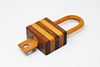 Handmade wooden working padlock & key