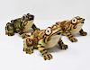 3 Brush pottery frogs