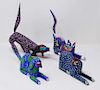 4 Oaxaca Mexico decorated wooden animals