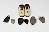 7 pieces assorted Indian artifacts & wooden shoes