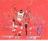 "Red Goal" Limited Edition Serigraph by LeRoy Neiman in 1973