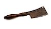 Early Meat Cleaver with Turned Wooden Handle