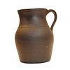19th Century Shaped Brown Pottery Pitcher