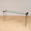 PACE STYLE BRASS-MOUNTED GLASS CONSOLE TABLE
