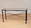 IRON AND GLASS CONSOLE TABLE
