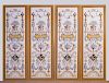FOUR ZUBER WALLPAPER PANELS MOUNTED AS A PAIR OF TWO-PANEL SCREENS
