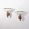 PAIR OF PATINATED AND GILT-BRONZE WALL LIGHTS, OF RECENT MANUFACTURE