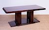 ART DECO STYLE MAHOGANY EXTENSION DINING TABLE