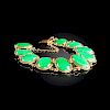 A 14K YELLOW GOLD AND CHINESE "A" JADEITE JADE LADY'S BRACELET,