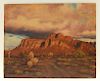 Harold Dunbar Southwestern Landscape O/B Painting