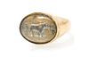 * An Antique Yellow Gold and Essex Crystal Zodiac Symbol Ring, 10.30 dwts.