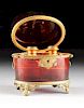 A BOHEMIAN RUBY GLASS FITTED PERFUME CASKET, CIRCA 1880,