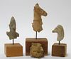 4 Ancient Asian Earthenware Pottery Stone Fragment