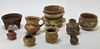 9PC Ancient Pre Columbian Pottery Vessel Group