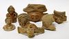 7PC Group Ancient Pre Columbian Pottery Figures