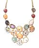 * A Gilt Sterling Silver, Sea Shell and Multi Gem Bib Necklace, 94.40 dwts.