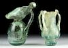 Miniature Roman Glass Vessels - Flask + Oinochoe