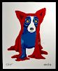Signed Rodrigue Red Blue Dog Artist's Proof - 1993