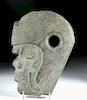 Vera Cruz Carved Stone Hacha - Helmeted Warrior