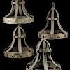 A SET OF FOUR PATINATED BRONZE TWELVE-LIGHT CHANDELIERS FROM THE MICHIGAN CENTRAL STATION, DETROIT, CIRCA 1913,
