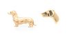* A Collection of 14 Karat Yellow Gold Dog Brooches, 14.90 dwts.