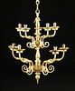 A FLEMISH EIGHT-LIGHT FIGURAL BRONZE AND BRASS CHANDELIER IN THE BAROQUE STYLE, CIRCA 1930-1940,