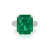 A 14.07-Carat Colombian Emerald and Diamond Ring