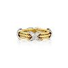 Tiffany & Co. Schlumberger Three Row Gold and Platinum Diamond Ring