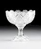 A BRILLIANT CUT CRYSTAL PUNCHBOWL ON STAND, AMERICAN OR CONTINENTAL, LATE 19TH CENTURY,