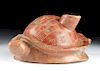 Superb Colima Pottery Redware Turtle Vessel - Rare Form