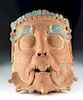 Huge Maya Terracotta Mask - Deity, Blue Pigment - TL'd