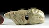 Rare Mayan Carved Stone Pendant - Jaguar Form