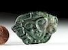 Mayan Carved Greenstone Face Pendant