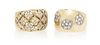 A Collection of 14 Karat Yellow Gold and Diamond Rings, 8.60 dwts.
