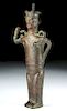 Persian Bronze Standing Figural Kohl Vessel, ex-Bonhams