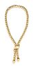 A 14 Karat Yellow Gold Lariat Necklace, Italy, 49.90 dwts.