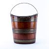 Antique Barrel Style Wood Coal Bucket or Planter. Unsigned.